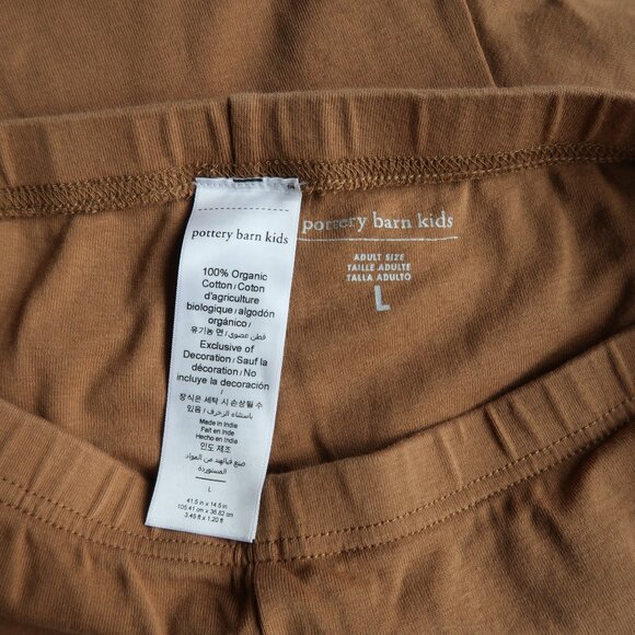 Pottery Barn Kids Adult Gingerbread Organic Cotton Pajama Set 2 Pcs Size L - Picture 5 of 5